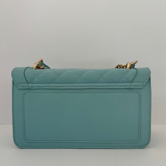 Badgley Mischka Teal Quilted Clutch - Picture 2 of 2